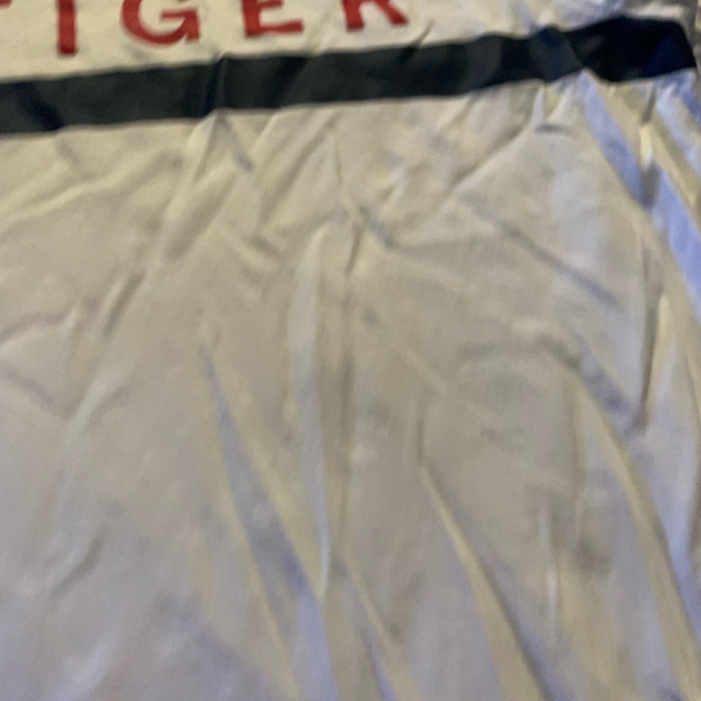 Tommy Hilfiger White Short Sleeve Tee with Red Logo and Black Stripes - Picture 3 of 13